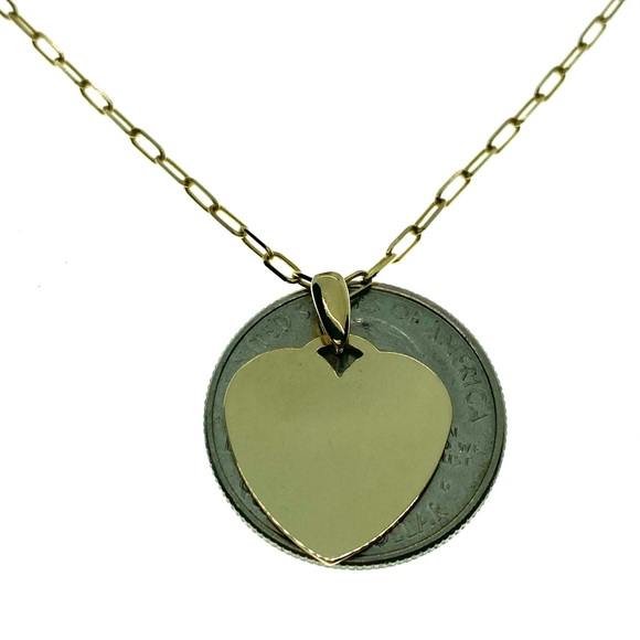 Jewelry 14kt Gold Paper Clip Heart Necklace Poshmark